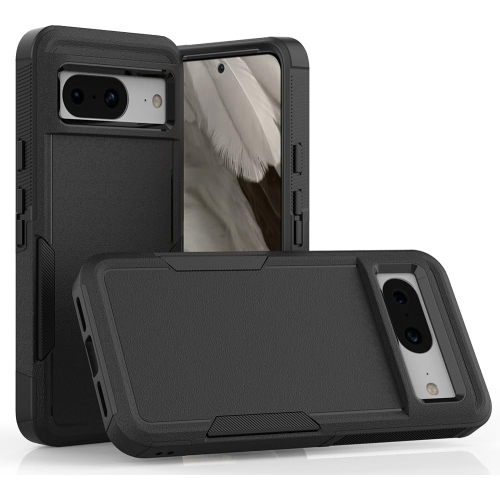 XCRS – Étui Comm double couche PC + TPU pour Google Pixel 8 de 6,2 po, robuste, Tuff, antichoc, testé contre les chutes protection complète du corps