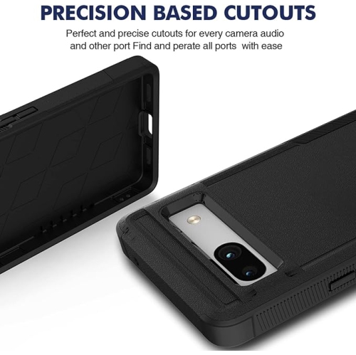 XCRS – Étui Comm double couche PC + TPU pour Google Pixel 8 de 6,2 po, robuste, Tuff, antichoc, testé contre les chutes protection complète du corps
