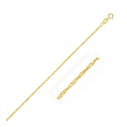 AVERA GROUP  10K Gold Singapore Anklet 1.5MM In Yellow