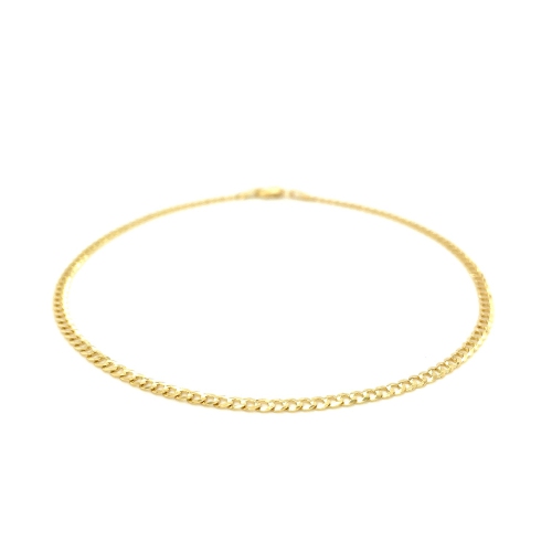 Chaîne de cheville à maillons gourmette en or jaune 14k ct de 2,5&nbsp;mm