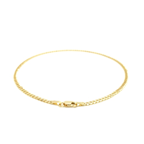 Chaîne de cheville à maillons gourmette en or jaune 14k ct de 2,5&nbsp;mm