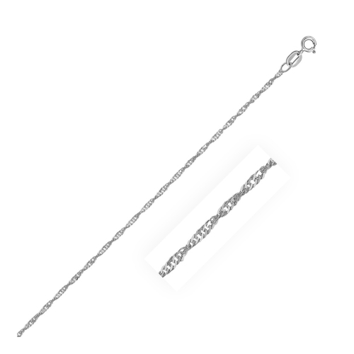 AVERA GROUP  10K Gold Singapore Anklet 1.5MM In White