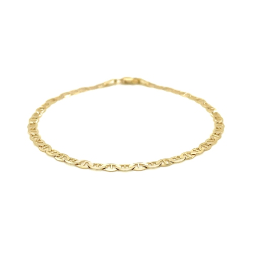 Chaîne de cheville en or jaune 14k ct à maille marine de 3,2 mm