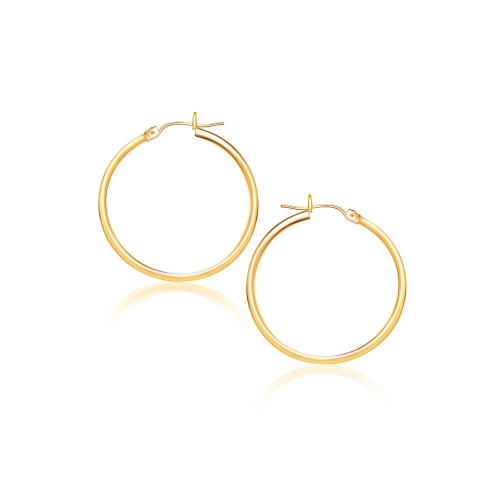 RCJ  14K Gold Polished Hoop Earrings (40 Mm) In Yellow