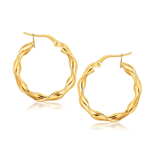 RCJ  14K Gold Hoop Earrings (1 Inch) In Yellow