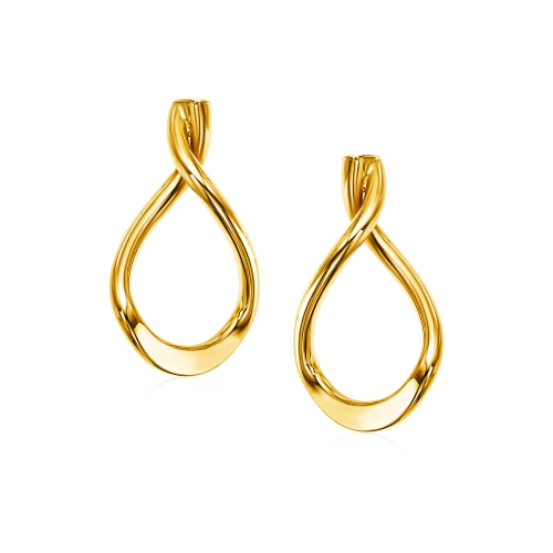 RCJ  14K Gold Polished Tear Drop Earrings In Yellow