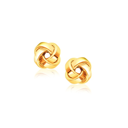 RCJ  14K Gold Classic Love Knot Stud Earrings In Yellow