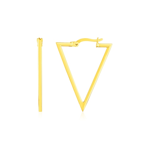 RCJ  14K Gold Triangle Hoop Earrings In Yellow
