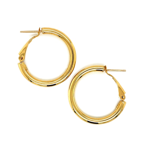 14k Yellow Gold High Polish Hoop Earrings