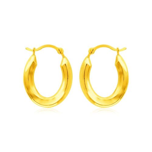 RCJ  14K Gold Polished Oval Hoop Earrings In Yellow