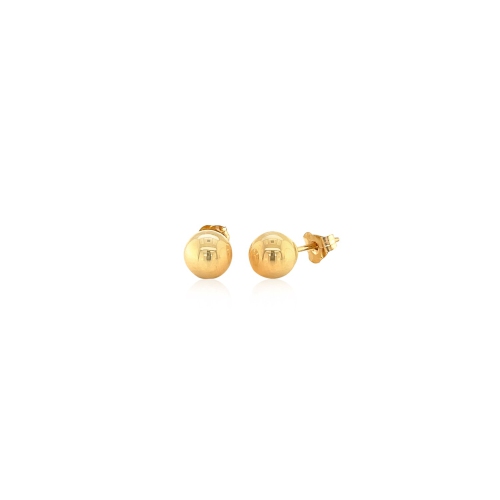 14k Yellow Gold Round Stud Earrings