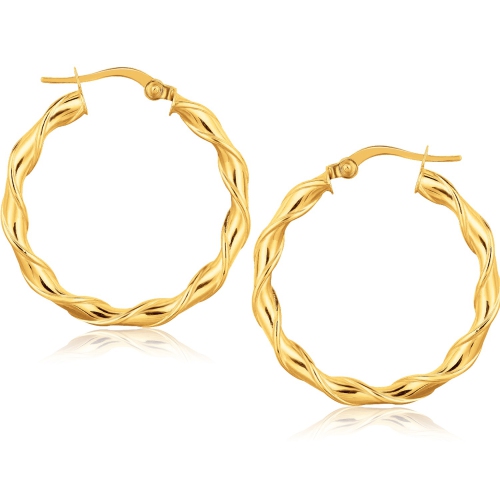 RCJ  14K Gold Hoop Earrings (1 1/8 Inch) In Yellow