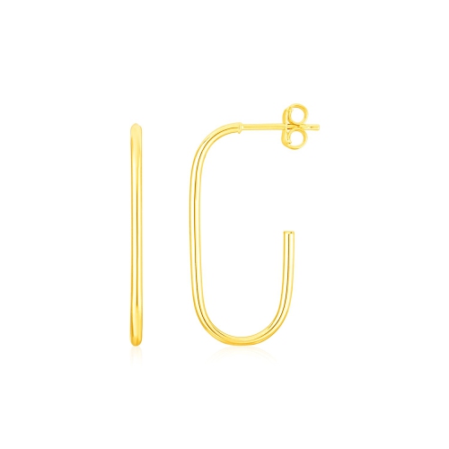 RCJ  14K Gold J Hoop Earrings In Yellow