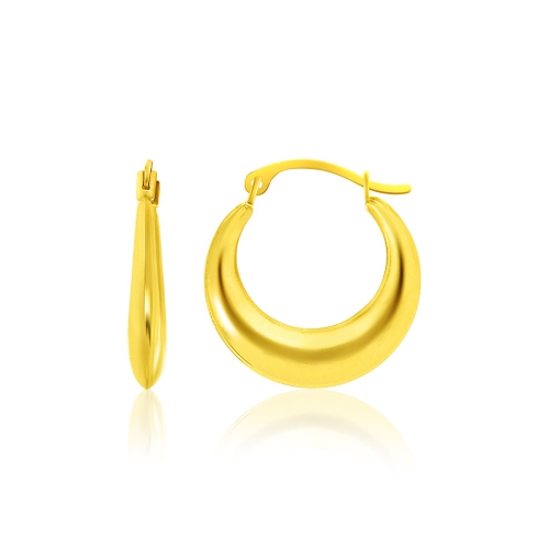 RCJ  14K Gold Graduated Round Shape Hoop Earrings In Yellow