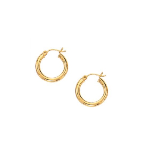 RCJ  10K Gold Polished Hoop Earrings (15 Mm) In Yellow