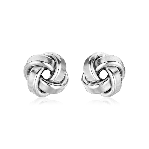 RCJ  Petite Sterling Polished Love Knot Earrings In Silver