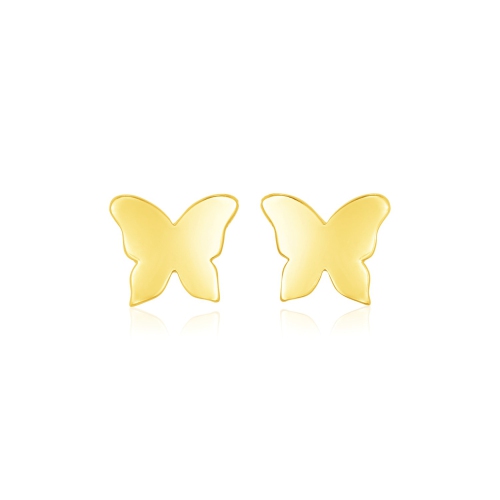 RCJ  14K Gold Polished Butterfly Earrings In Yellow