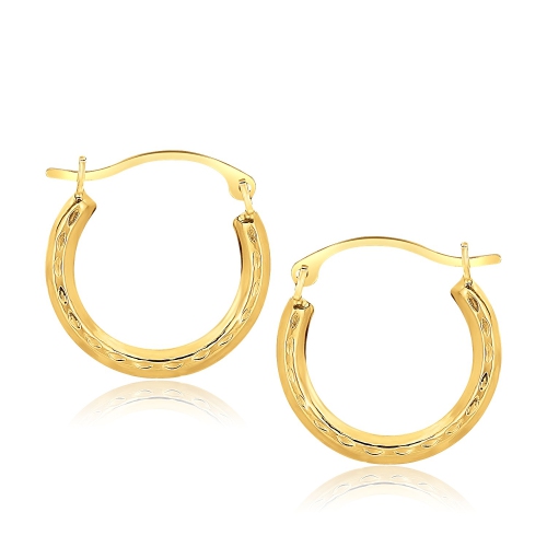 RCJ  10K Gold Fancy Hoop Earrings In Yellow