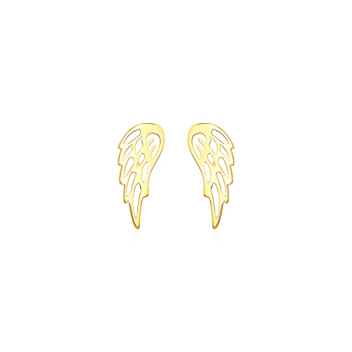RCJ  14K Gold Polished Wing Post Earrings In Yellow