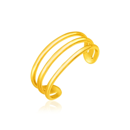 RCJ  14K Gold Three Bar Toe Ring In Yellow