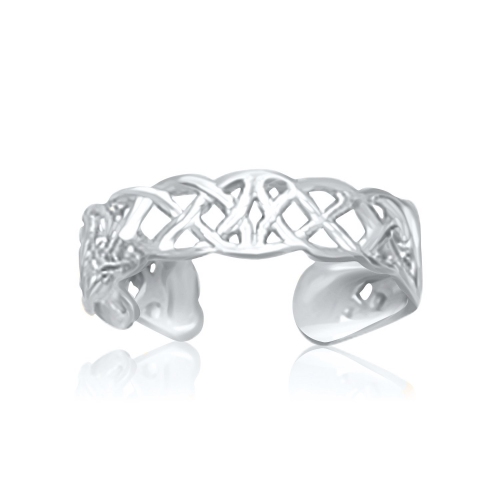 RCJ  14K Gold Toe Ring In A Celtic Knot Style In White