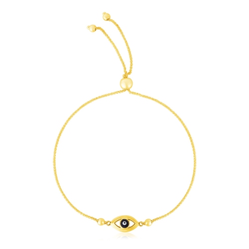 AVERA GROUP  14K Gold Adjustable Evil Eye Bracelet In Yellow