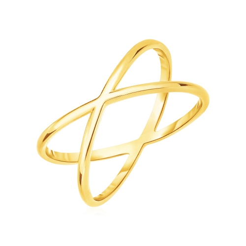 AVERA GROUP  14K Gold Polished X Profile Ring In Yellow