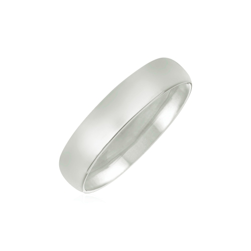 AVERA GROUP  14K Gold 5MM Comfort Fit Wedding Band In White