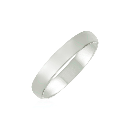 AVERA GROUP  14K Gold 4MM Comfort Fit Wedding Band In White