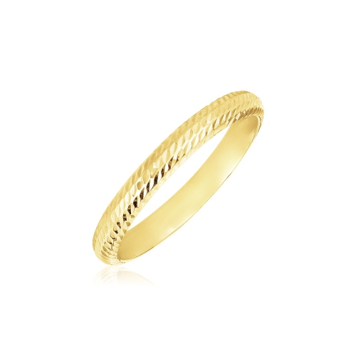 AVERA GROUP  14K Gold Textured Comfort Fit Wedding Band In Yellow