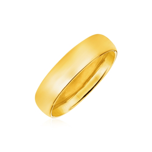AVERA GROUP  14K Gold 6MM Comfort Fit Wedding Band In Yellow