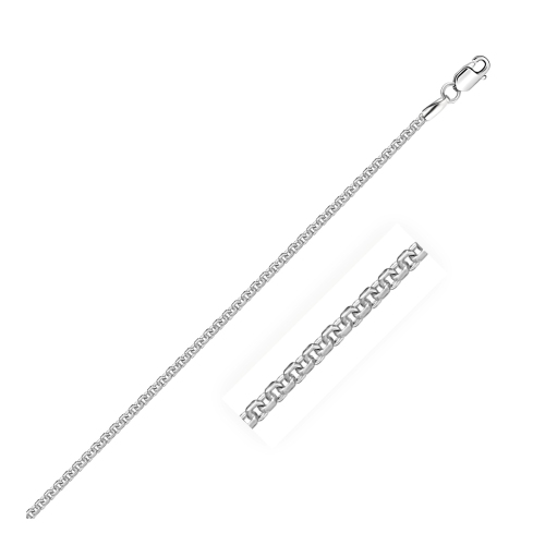 Image 1 of 4.. Sterling Silver Rhodium Plated Round Box Chain 1.8mm