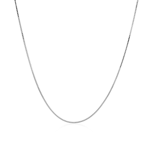 14k White Gold Classic Box Chain 0.6mm