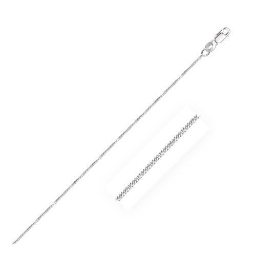 Image 1 of 4.. 10k White Gold Gourmette Chain 1.0mm