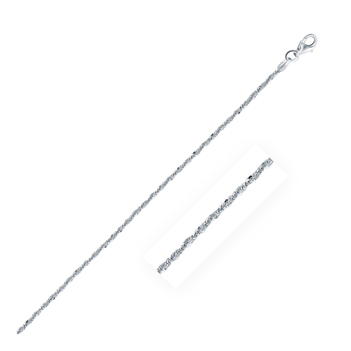 AVERA GROUP  Rhodium Plated 1.7MM Sterling Sparkle Style Chain In Silver