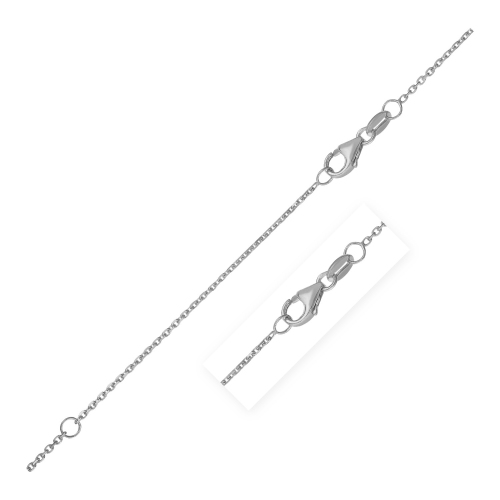 Image 1 of 2.. Double Extendable Diamond Cut Cable Chain in 14k White Gold