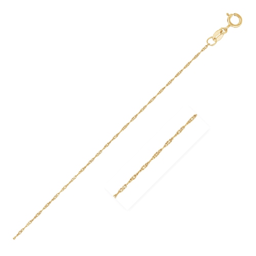 Image 1 of 5.. 14k Yellow Gold Singapore Chain 0.6mm