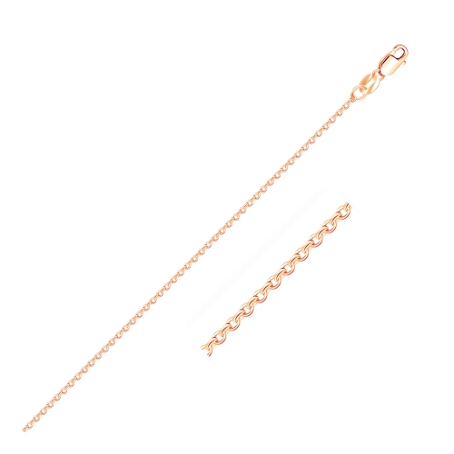 Image 1 of 5.. 14k Rose Gold Diamond Cut Cable Link Chain 1.1mm