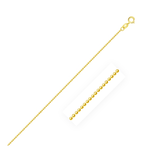 Image 1 de 6.. Chaîne à billes en or jaune 14K k taille diamant 1,0&nbsp;mm