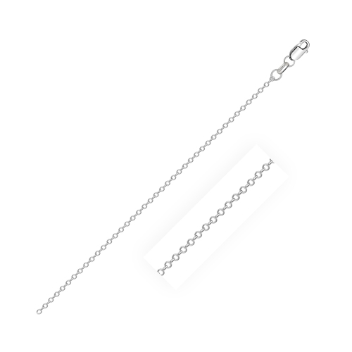 Image 1 of 4.. 14k White Diamond Cut Cable Link Chain 0.8mm