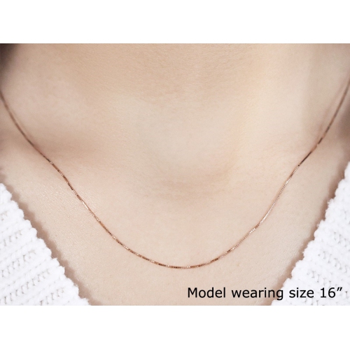 14k Rose Gold Classic Box Chain 0.4mm