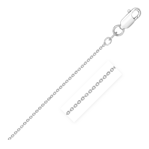 Image 1 of 2.. Sterling Silver Rhodium Plated Round Cable Chain 2.1 mm