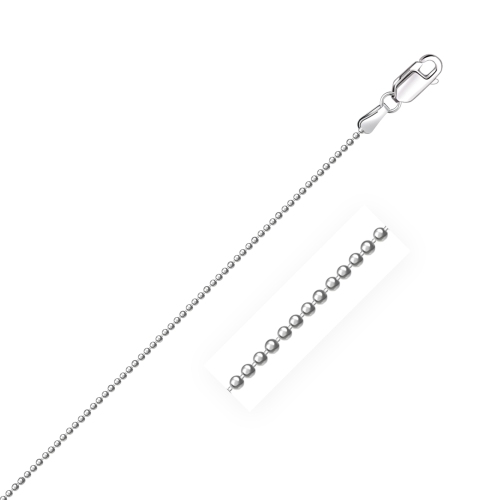 AVERA GROUP  14K Gold Diamond-Cut Bead Chain 1.2MM In White