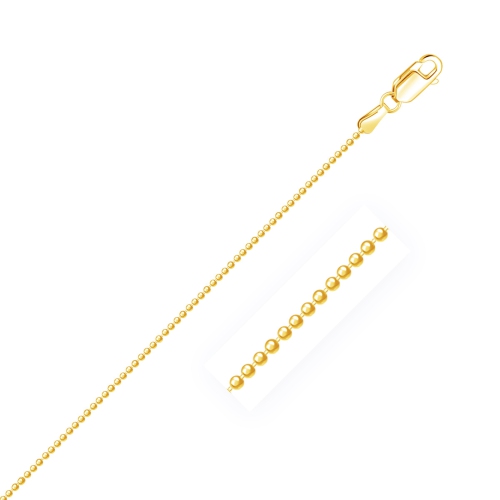 AVERA GROUP  14K Gold Diamond-Cut Bead Chain 1.2MM In Yellow