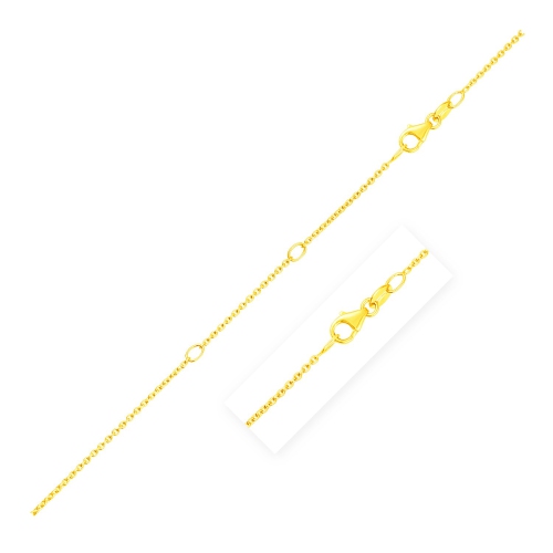 Double Extendable Diamond Cut Cable Chain in 14k Yellow Gold