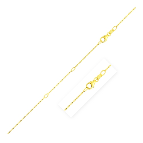 Image 1 de 2.. Chaîne de câble extensible double en or jaune 14k ct