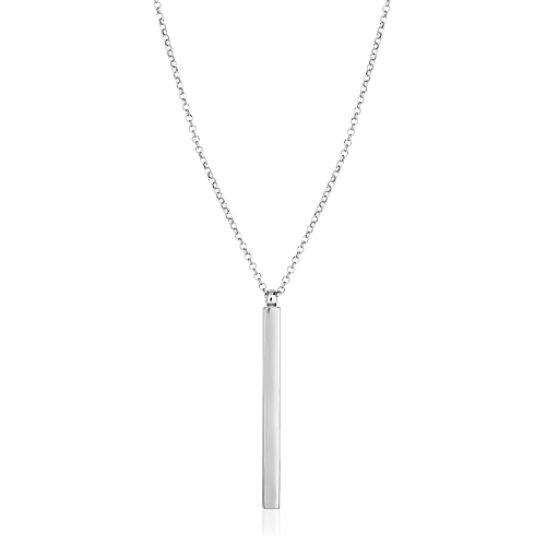 Image 1 de 4.. Collier 24&nbsp;po en argent sterling avec pendentif à barre longue polie