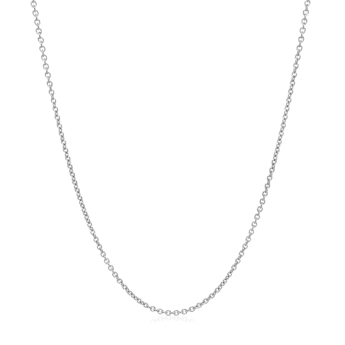 14k White Gold Round Cable Link Chain 1.2mm