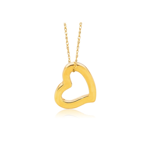 Image 1 de 1.. Pendentif en forme de coeur en or jaune 14K ct