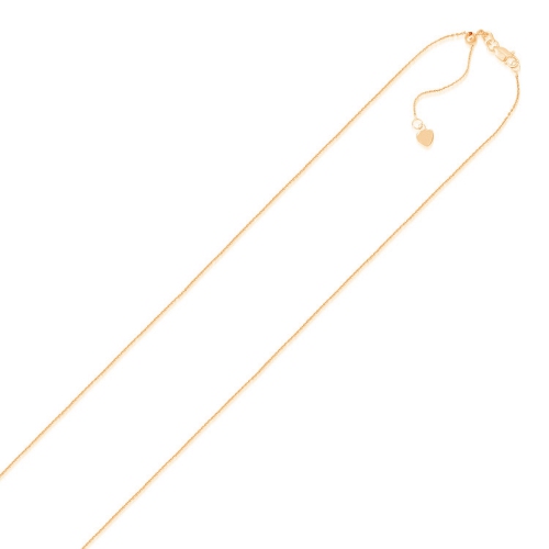 Image 1 of 4.. 14k Rose Gold Adjustable Cable Chain 0.9mm